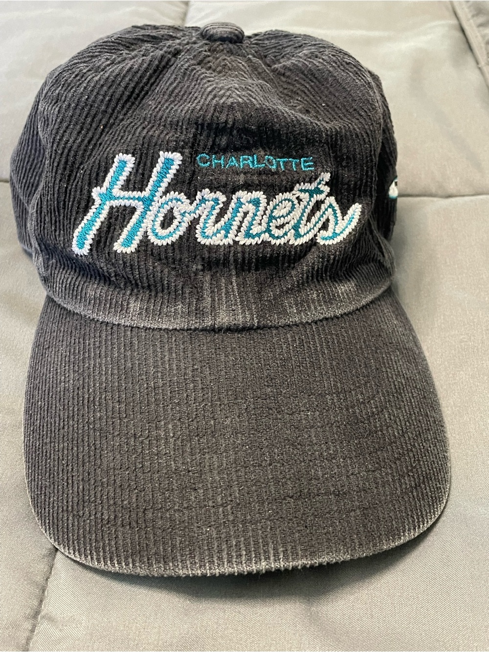 Mitchell & Ness Charlotte Hornets Hardwood Classics Corduroy Script Dad Hat